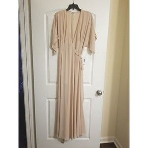 NWT Reformation Winslow Wrap Maxi Dress in Champagne Size XL